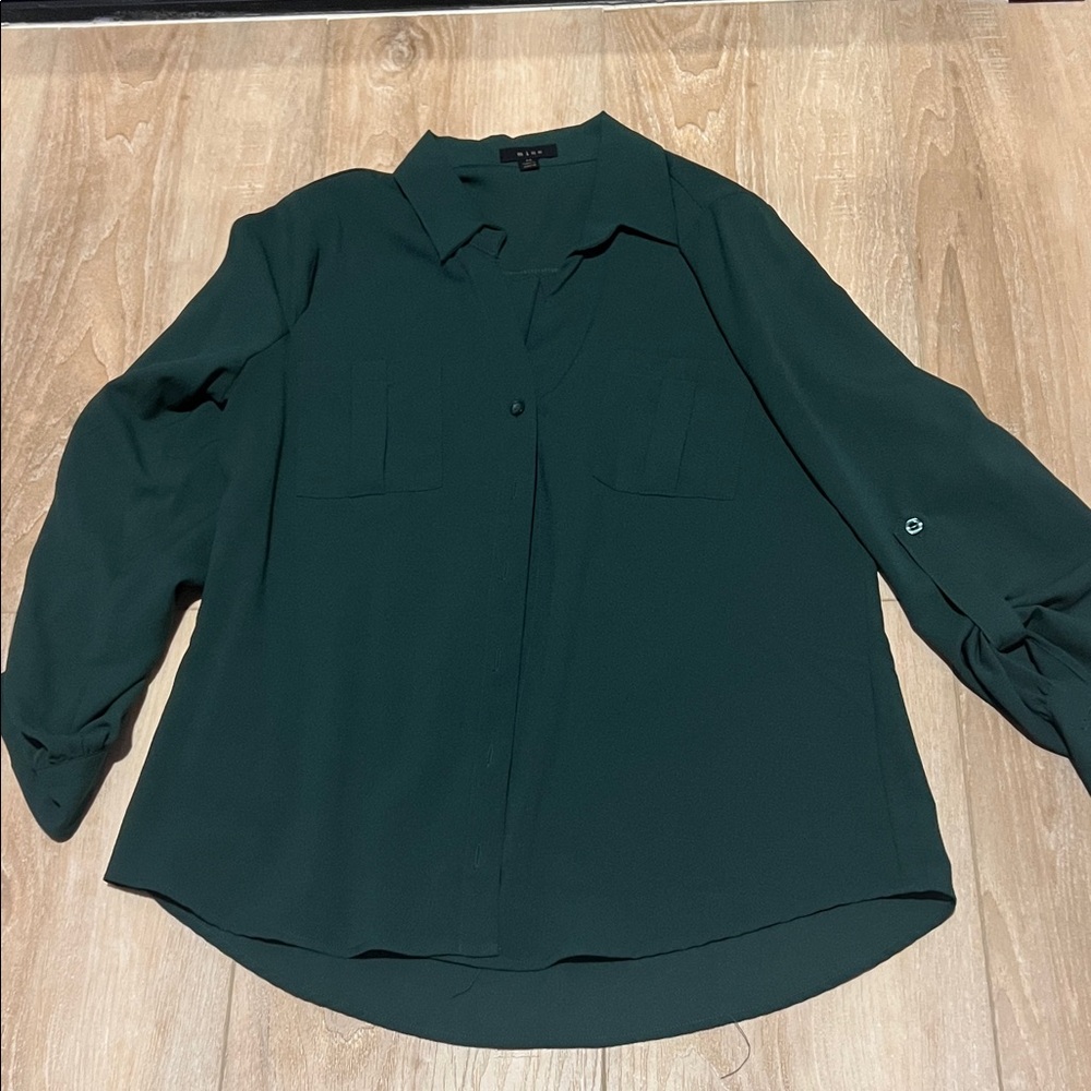 Mine Dark Green Button Down Shirt